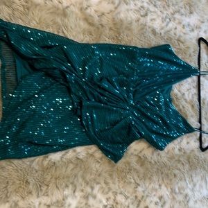 Emerald green sequin dress size M NWT